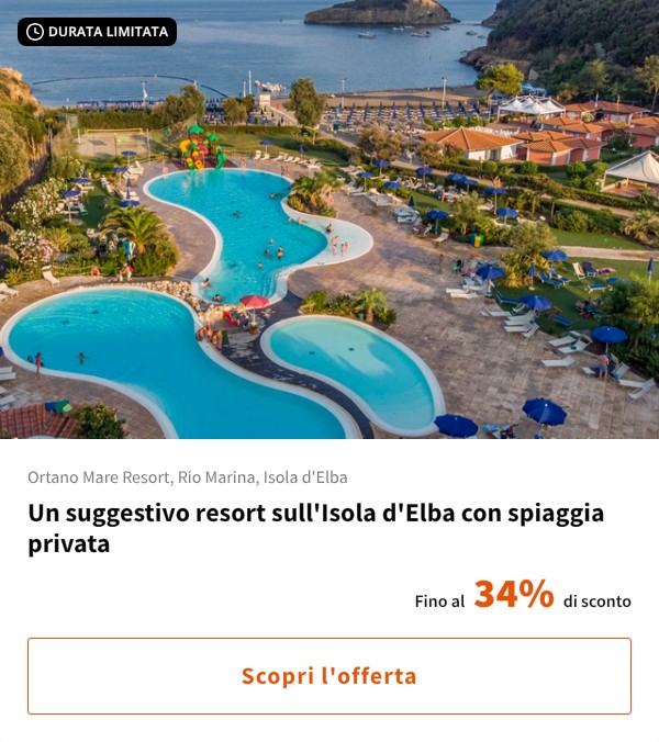 Un suggestivo resort sull'Isola d'Elba con spiaggia privata
