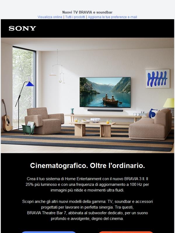Nuova gamma BRAVIA. ✨ Il tuo soggiorno diventa il tuo cinema preferito.