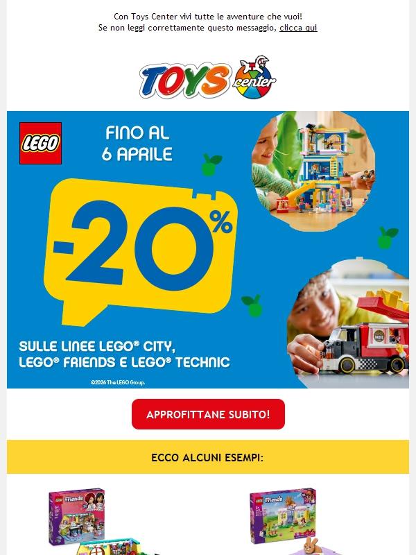 🧱 -20% su Lego City, Friends e Technic, fino al 6 aprile!