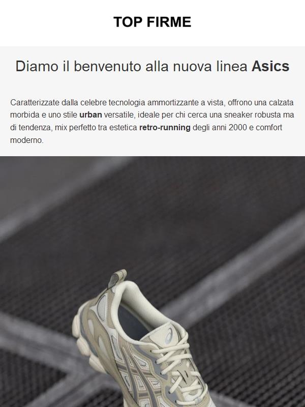 ora disponibili Asics