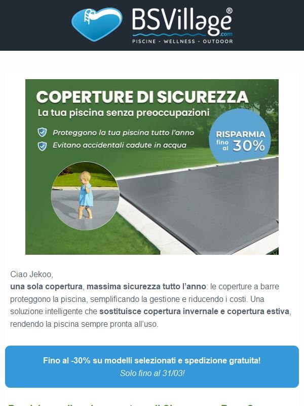 Proteggi la tua piscina (e chi ami)! Coperture sicurezza -30%
