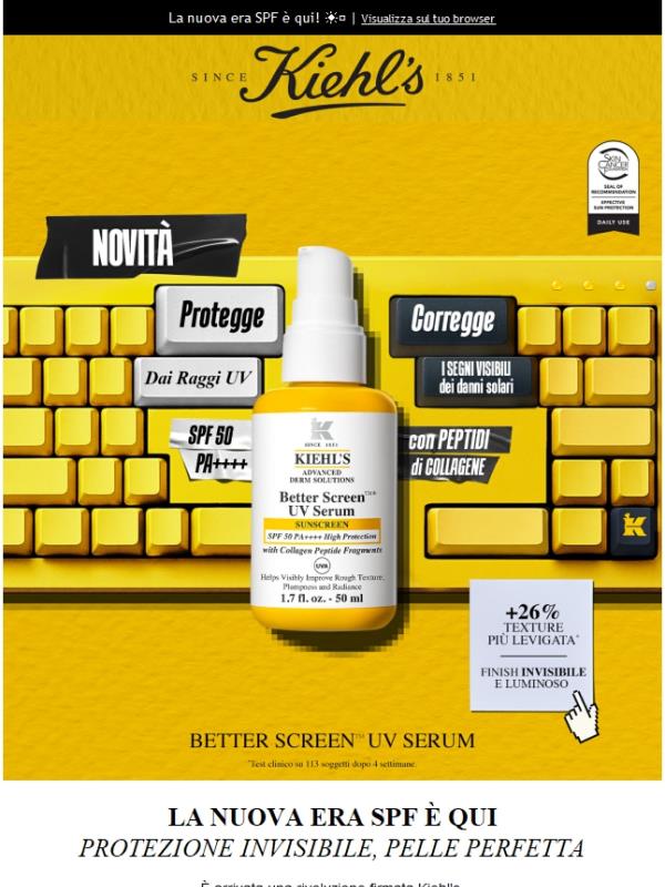 Novità Kiehl’s: Better Screen™ UV Serum SPF 50+