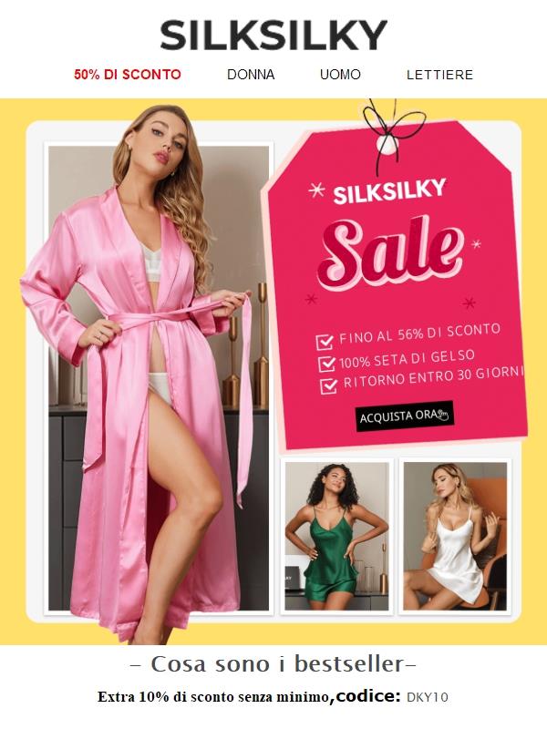 SILKSILKY 🎁  Extra 10% di sconto su tutto il sito