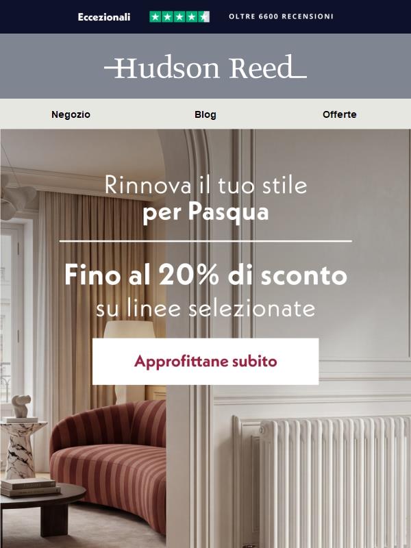 Risparmia fino al 20% su articoli di design
