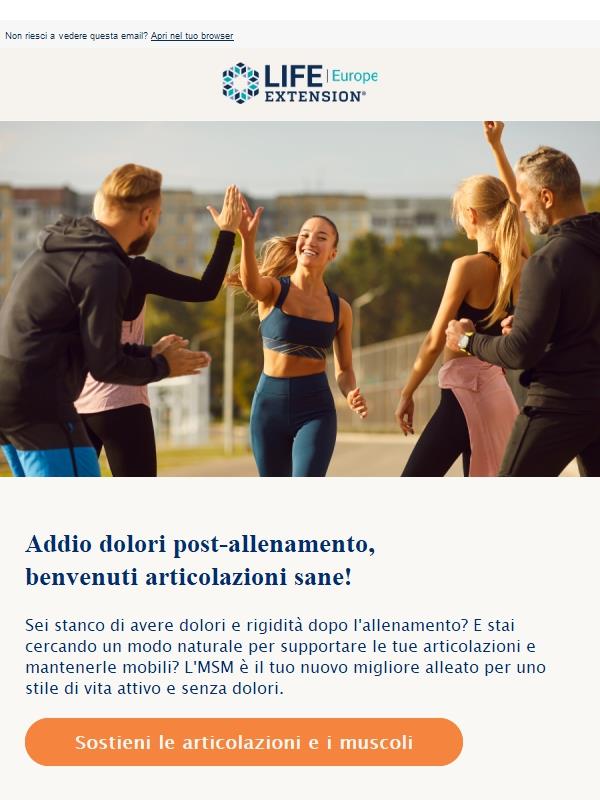 Dolori e rigidità? L'MSM porta sollievo!