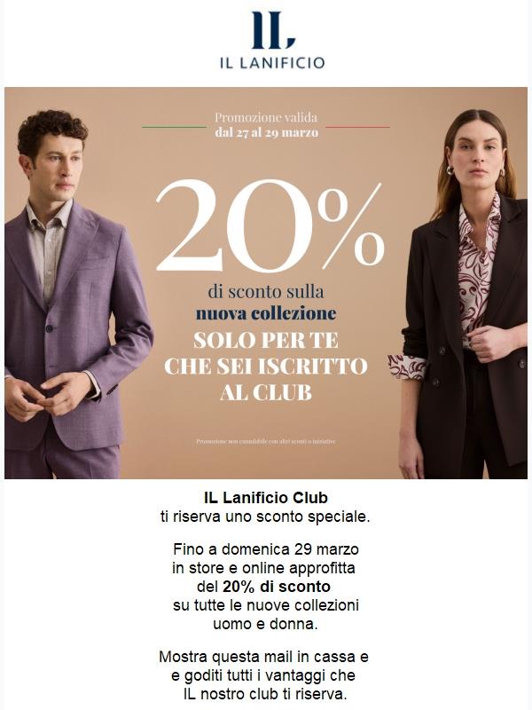 Sconto esclusivo per i nostri Club Members!