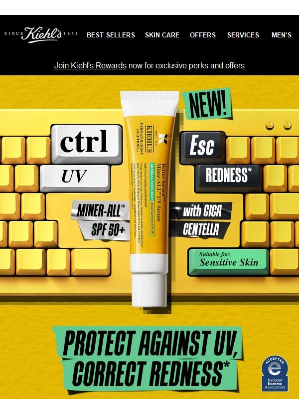 NEW! Control UV, Escape Redness* with Miner-ALL SPF 50+ UV Serum