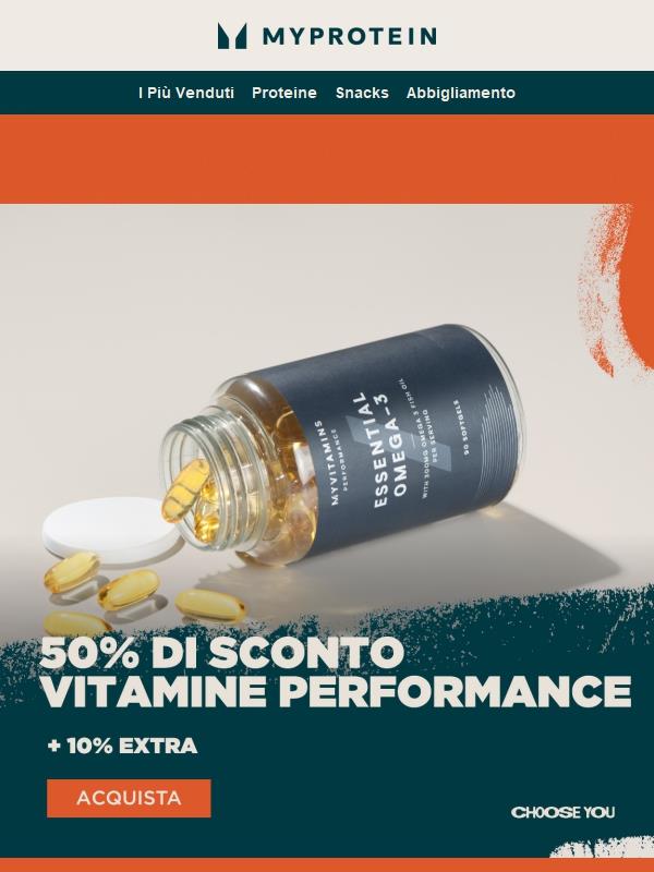 Scade 📣 -50% sulle Vitamine Performance