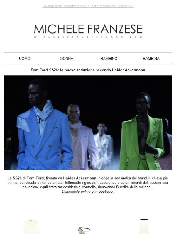 Tom Ford SS26 : La nuova seduzione secondo Haider Ackermann