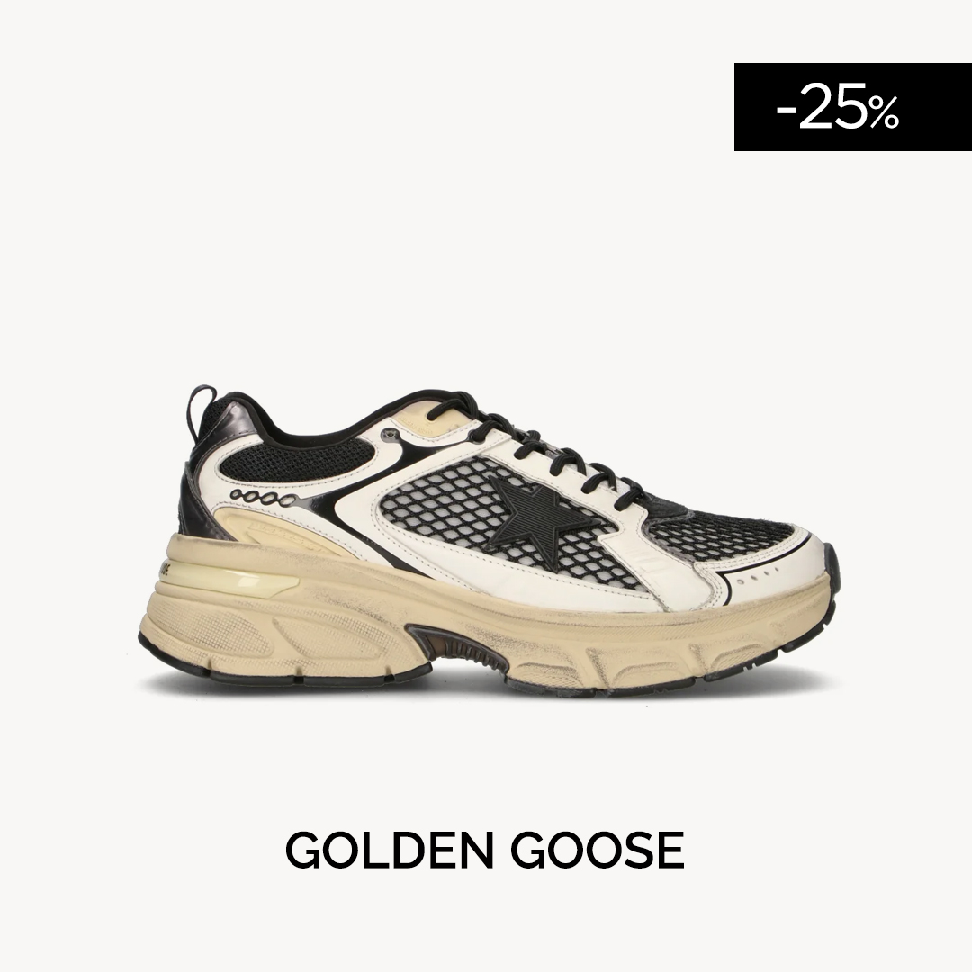 GOLDEN GOOSE LIGHTSTAR Sneaker uomo bianca/nera in pelle