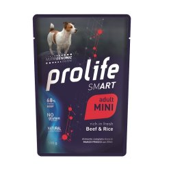 Image of Prolife Adult Mini Manzo e riso 100g umido cane