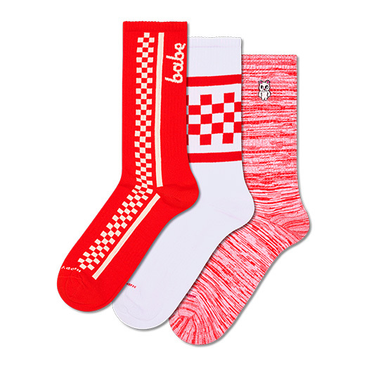 Confezione da 3 calzini da ginnastica rossi