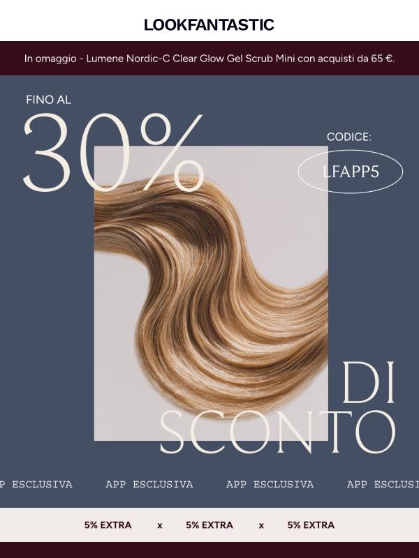5% EXTRA + omaggio sull'app