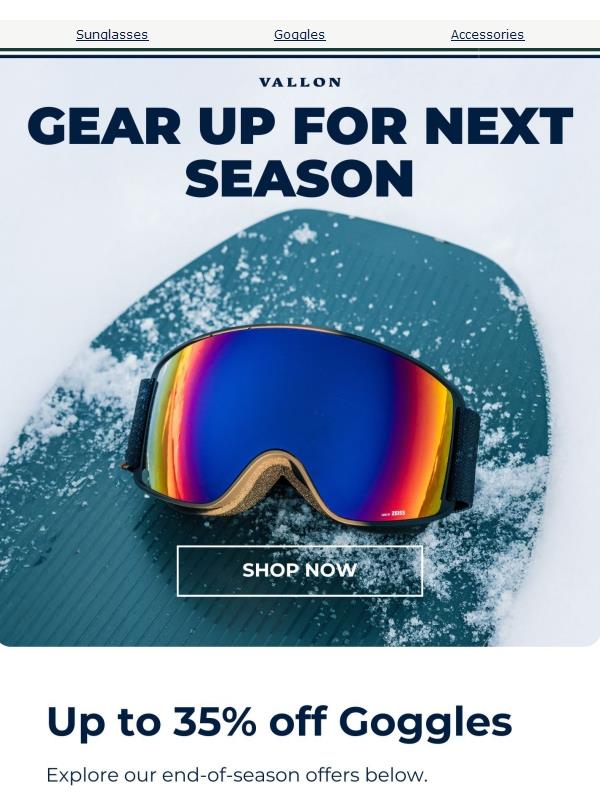 Save up to 35% on Goggles