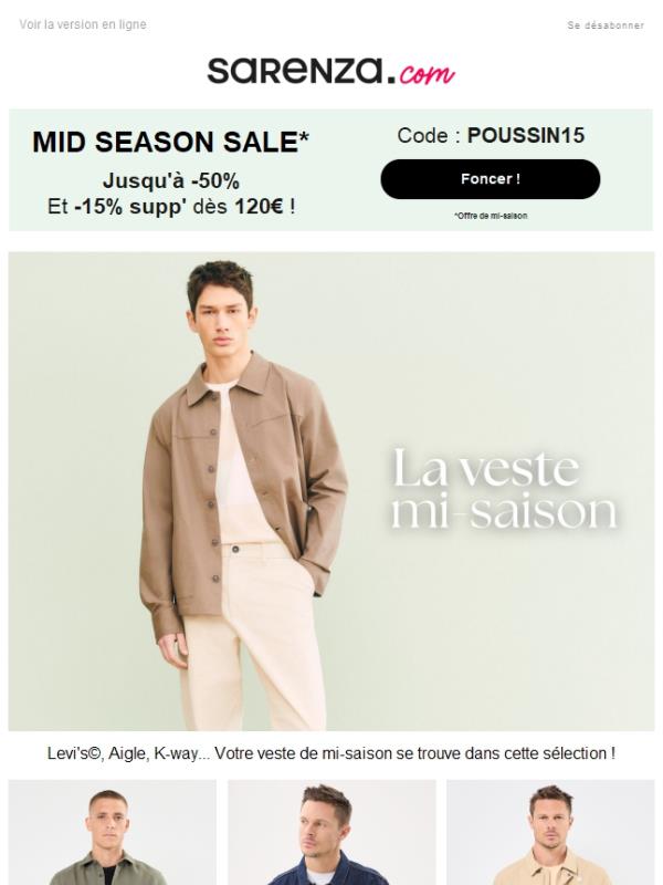 Levi's®, Aigle, K-way... Votre veste à -15% supp' dès 120€ !