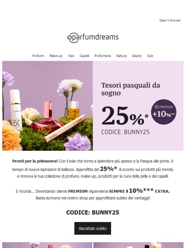 Primavera e Pasqua in bellezza con il 25% + 10% di sconto💄