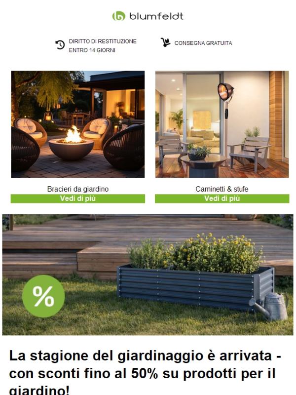 È  ora di andare in giardino! Sconti fino al 50% anche sui prodotti da giardino