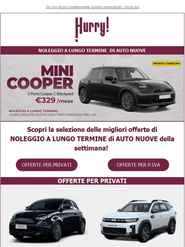 🚘HURRY! Noleggio | Le MIGLIORI OFFERTE della settimana 🚘 Scopri tutte le auto a noleggio a prezzi scontati!