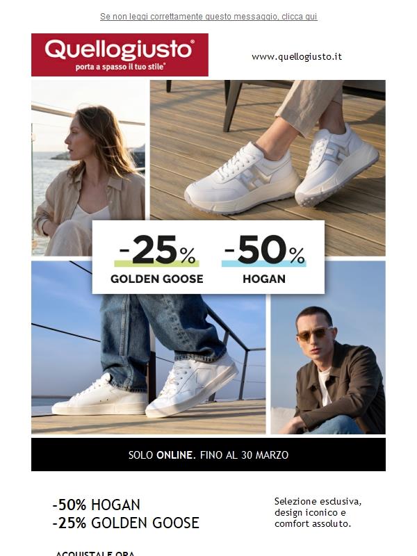 -50% Hogan e -25% Golden Goose 🔥 Solo per pochi giorni