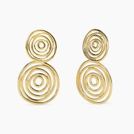 STYLE 57  Orecchini a lobo con quadrifoglio in acciaio martellato