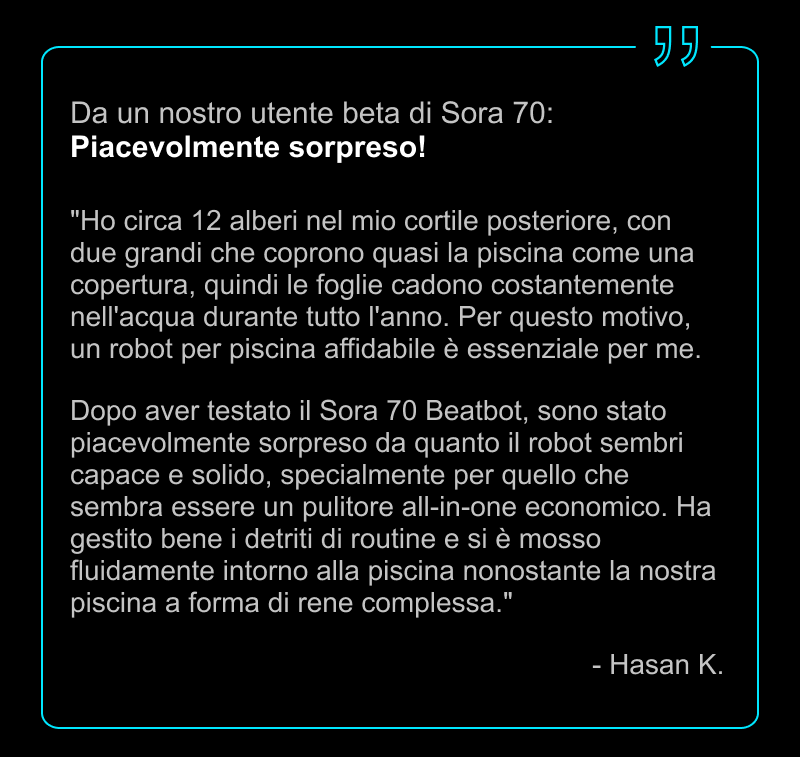 Da un nostro utente beta di Sora 70:  Piacevolmente sorpreso!