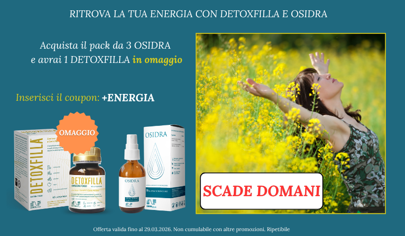 Scadenza promo 1 Detoxfilla OMAGGIO acquistando il pack da 3 OSIDRA 