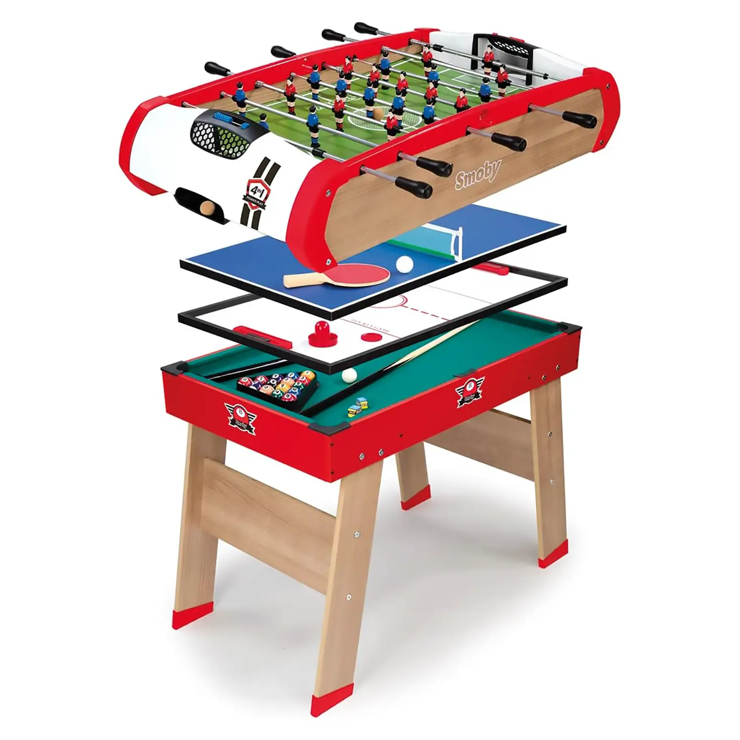 Calcetto Multigioco 4 in 1 – Ping Pong, Hockey, Biliardo e Calcio Balilla