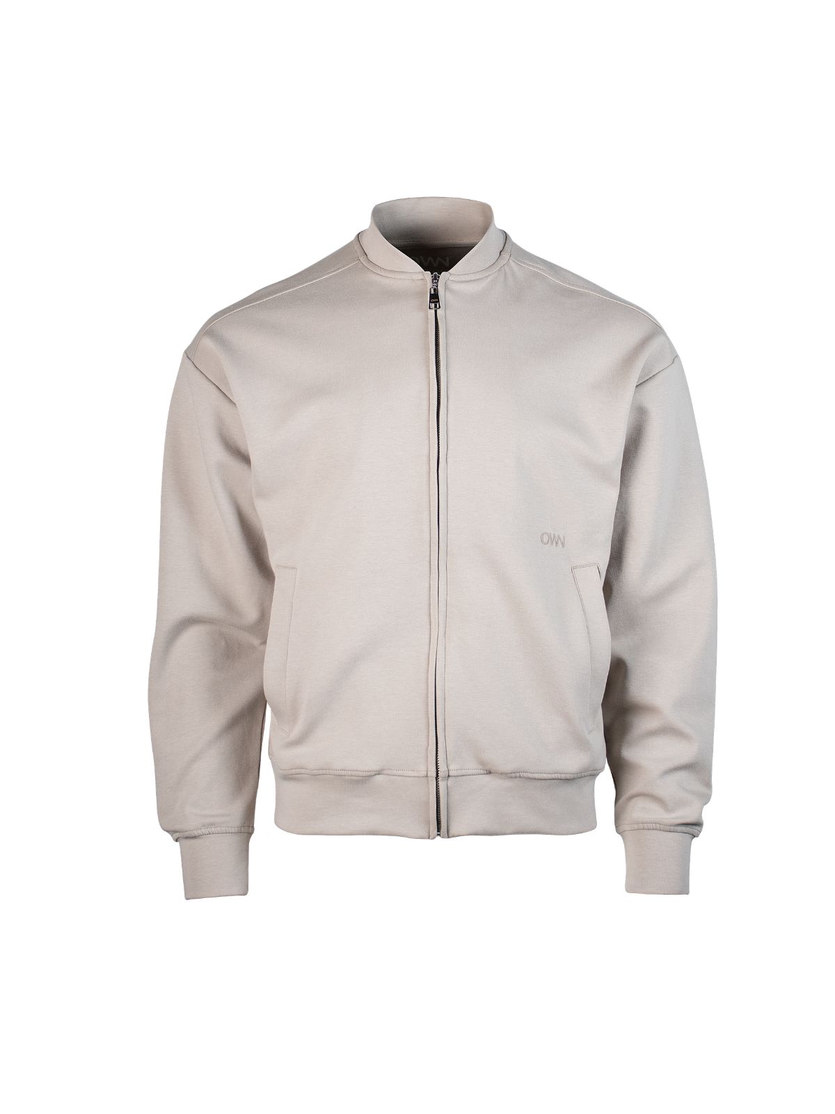 Giubbotto Bomber Loose Fit in Interlock Beige