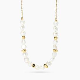 STYLE 57  Collana con catena rolò e pendente quadrifogli in acciaio martellato