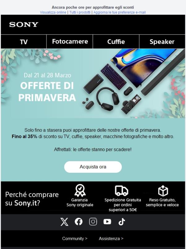 🌷  LE OFFERTE DI PRIMAVERA STANNO PER FINIRE