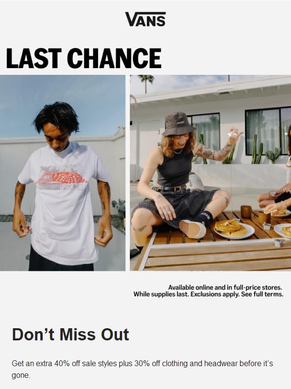 Last call for the Spring Break Sale