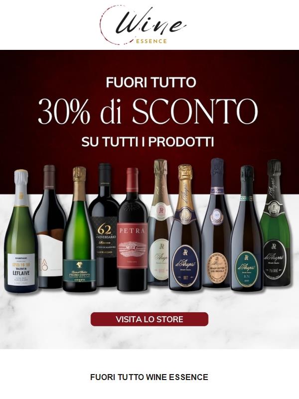 Fuori tutto, sconto del -30% su tutti i prodotti... Finché c’è disponibilità!