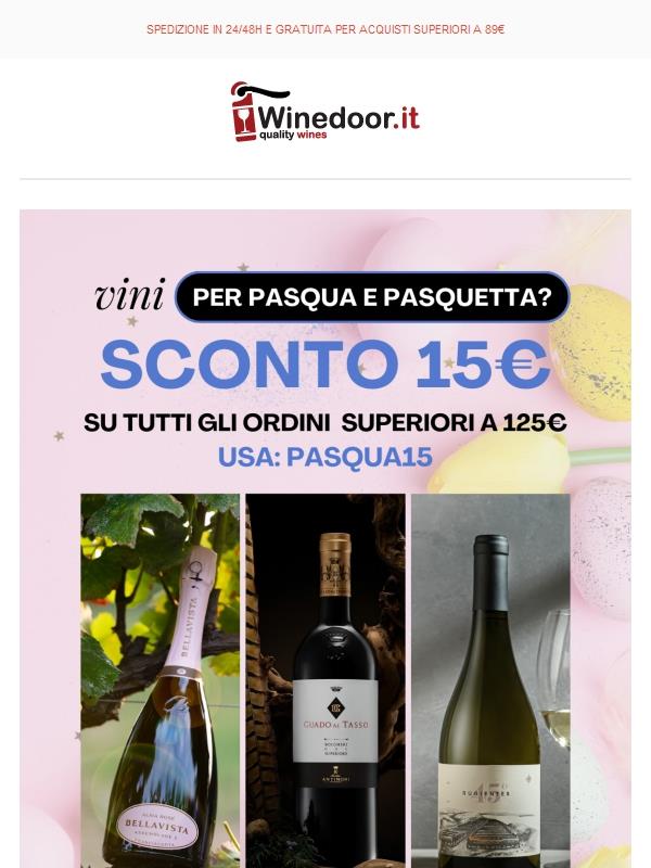 🐣15€ di sconto per la tua Pasqua!