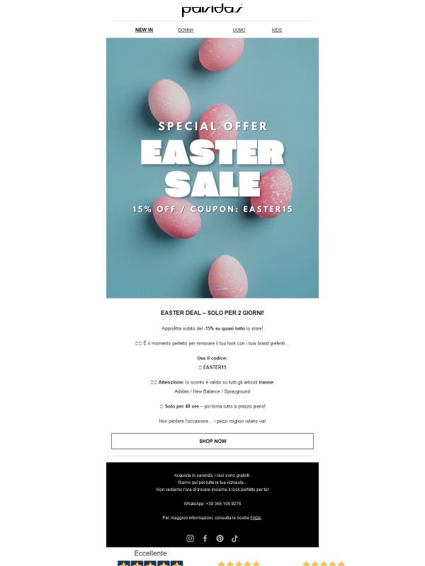 ✨ Easter Deal: -15% solo per 48 ore!