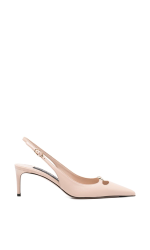 Leather slingback pumps