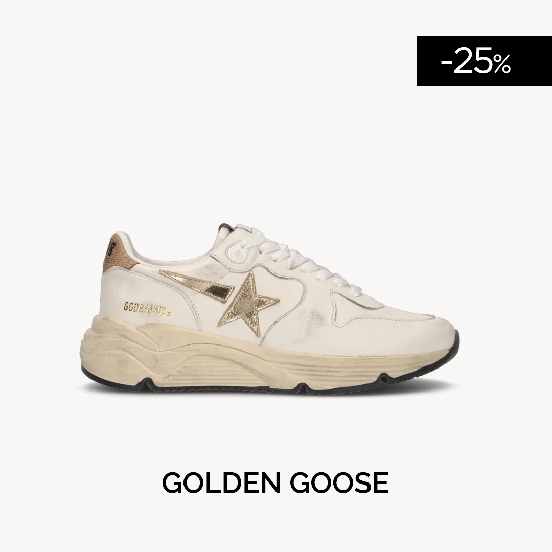 GOLDEN GOOSE RUNNING SOLE Sneaker donna bianca in pelle