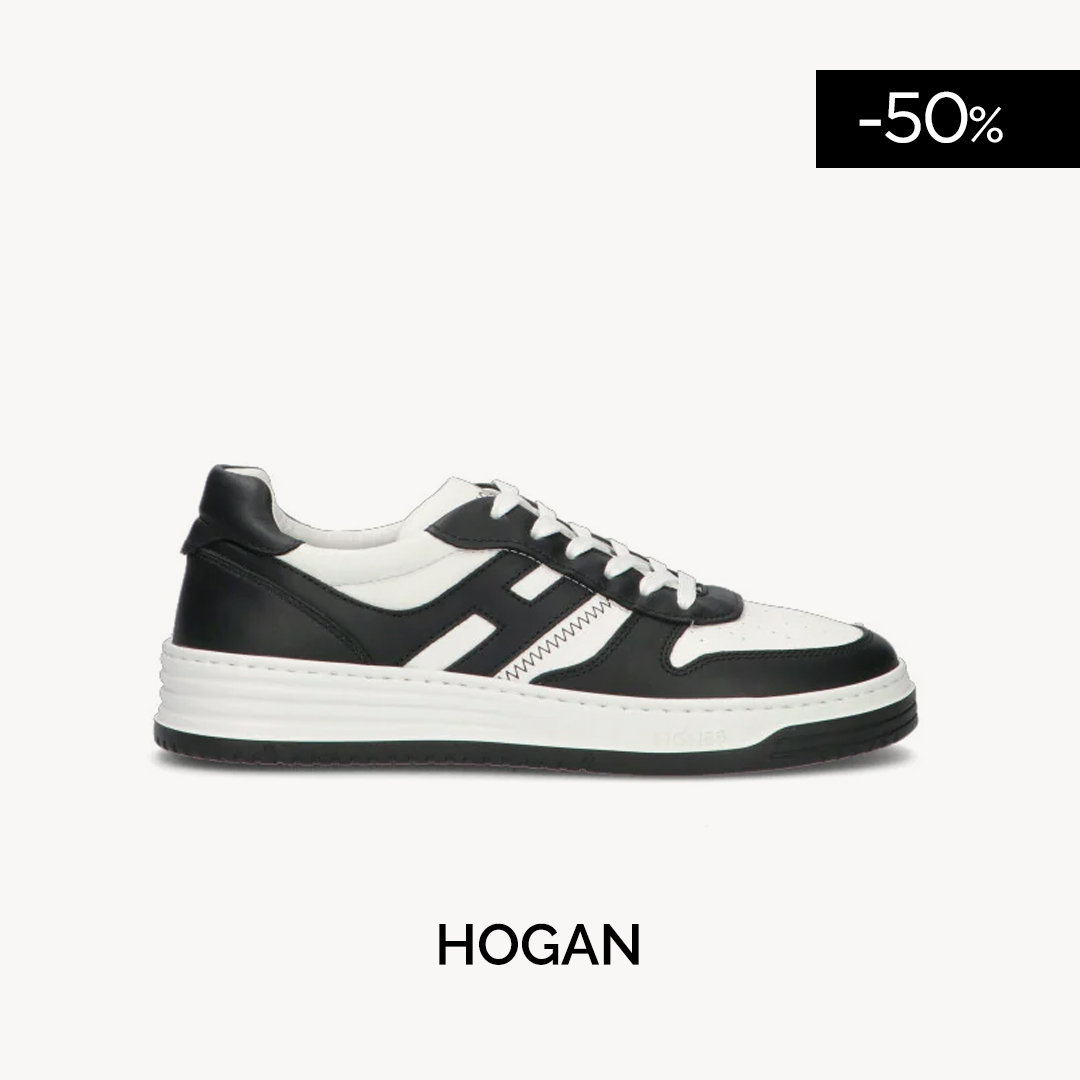 HOGAN - H630 Sneaker uomo nera/bianca in pelle