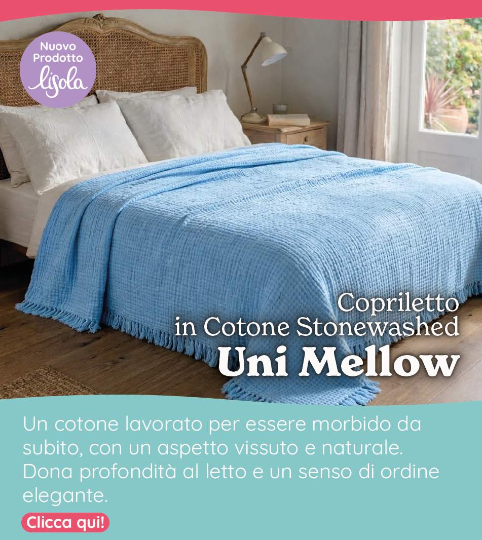 Copriletto in Cotone Stonewashed Tinto in Capo con Frangette - Uni Mellow