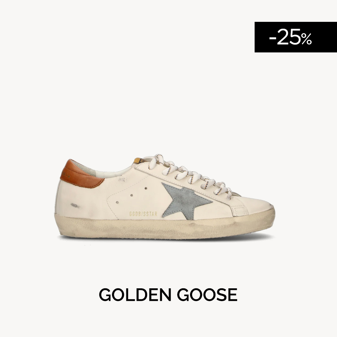 GOLDEN GOOSE SUPER-STAR CLASSIC WITH LIST Sneaker uomo bianca in pelle