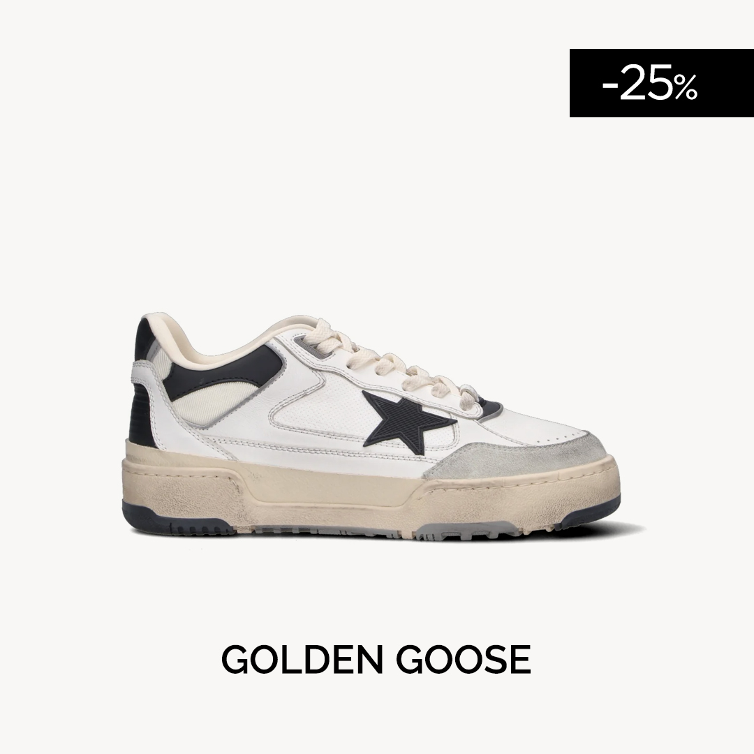 GOLDEN GOOSE FORTY-TWO Sneaker uomo bianca/nera in pelle