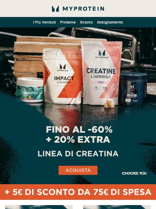 fino al -60% + 20% sulla CREATINA 💥