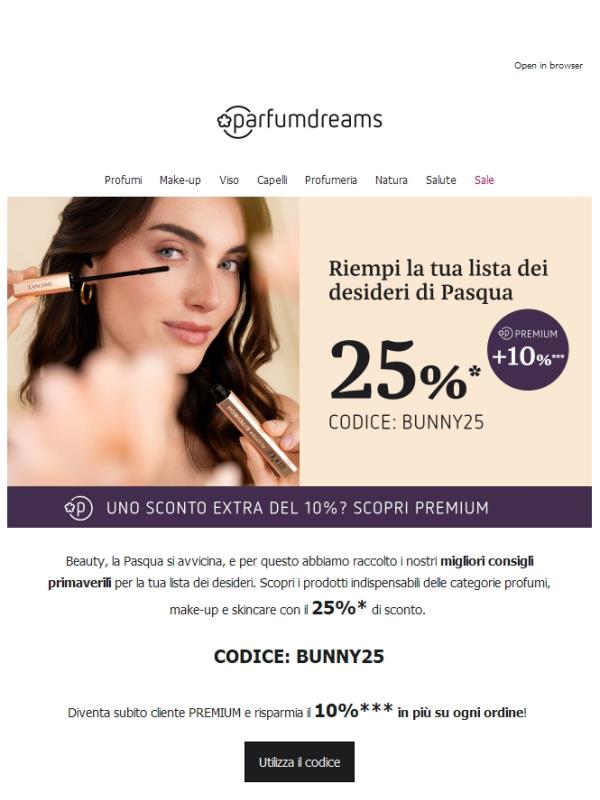 25% + 10% | Riempi la tua lista dei desideri di Pasqua 🐣