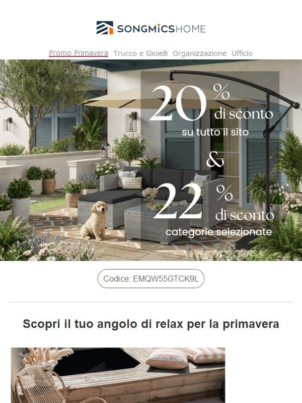 Ciao💌，Non lasciare che la primavera ti sfugga: -22% ancora per poco