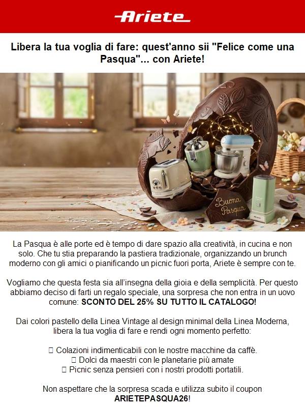 Rompi l'uovo di Pasqua! Per te il 25% di sconto su tutto