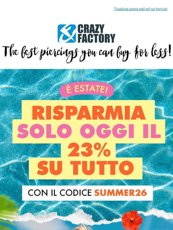 ⏰ Cambiamo l'ora e ti diamo il 23% di sconto su tutto, !