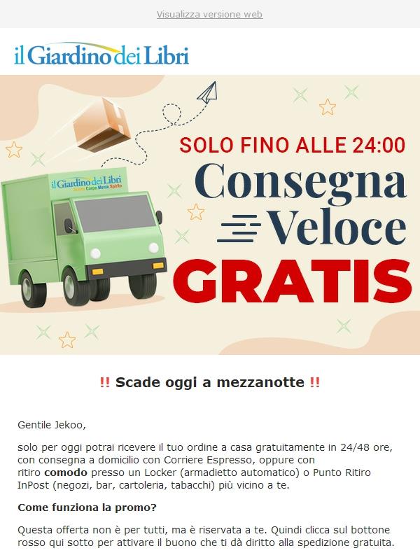 (ULTIMO GIORNO) Per te la Spedizione è GRATUITA