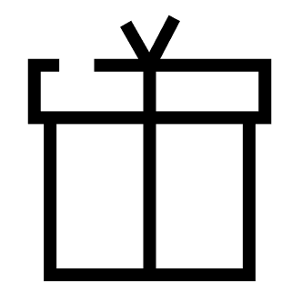 Icona della confezione regalo delineata nera