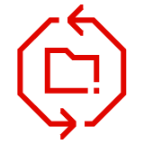 Icona rossa raffigurante i file di backup automatico