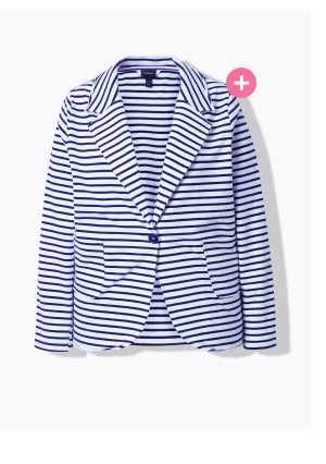 Blazer di jersey con orli arrotolati, revers e maniche lunghe