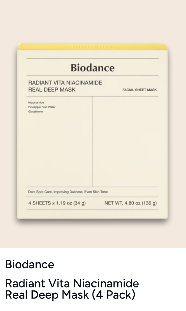 Biodance Radiant Vita Niacinamide Real Deep Mask (4 Pack)